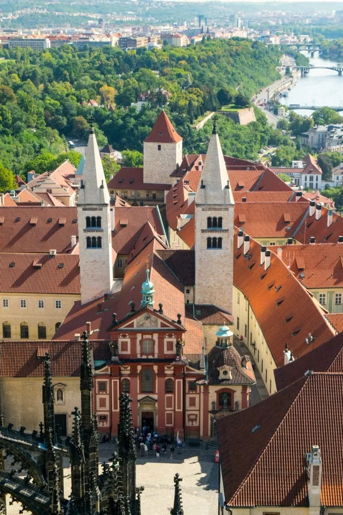 Prague Vienna Budapest Bratislava Central Europe Itinerary: View from tower of St Vitus Cathedral