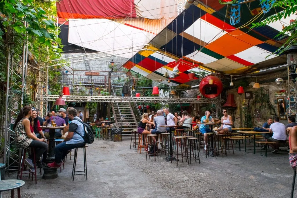 interior Szimpla Kert ruin bar in budapest