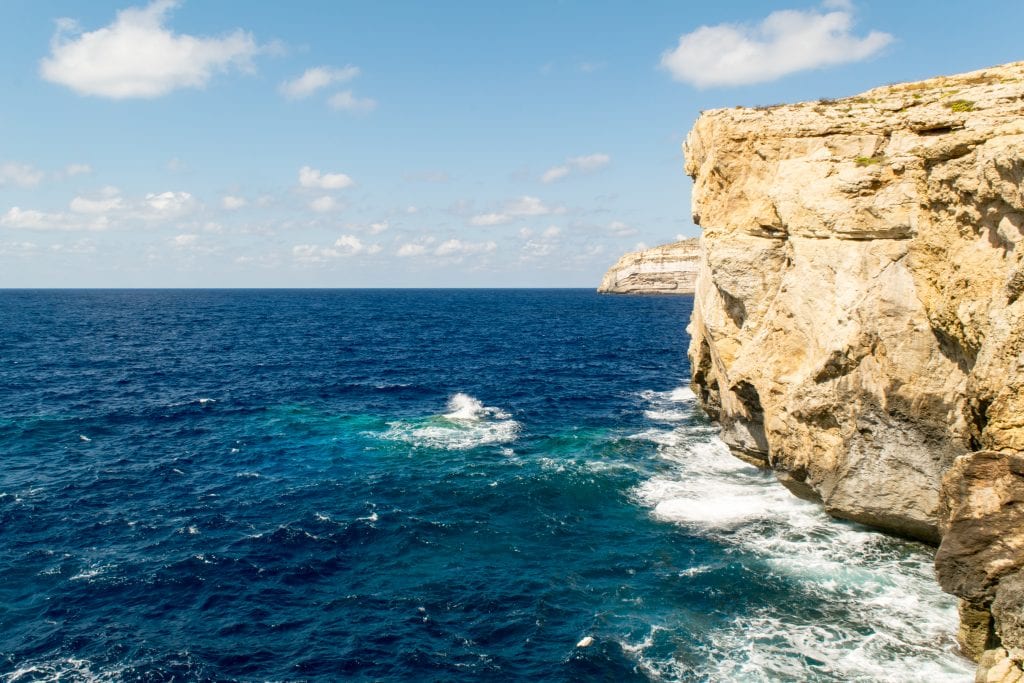 view of sea off the island of gozo, a fun stop during a malta travel guide