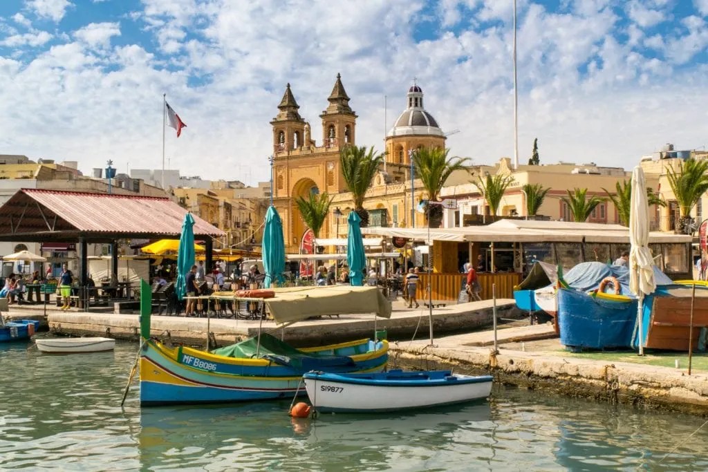 view of marsaxlokk harbor malta