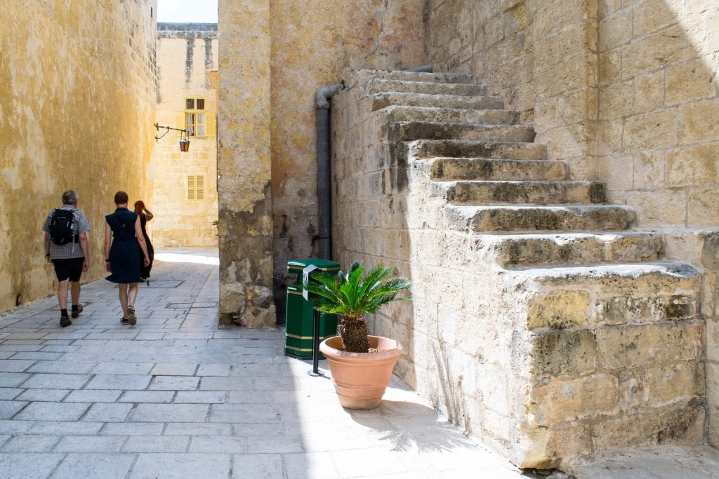 stone steps leading nowhere in mdina silent city, one of the best places to visit in malta september