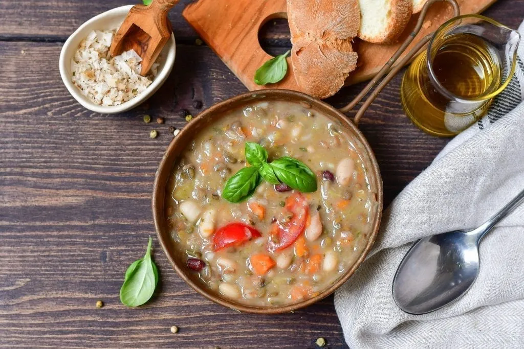 Tuscan ribollita shot from above, one of the best things to eat in Florence Italy