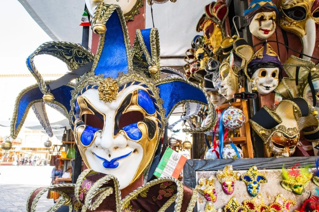 Mask as seen at Mercato San Lorenzo in Florence Italy