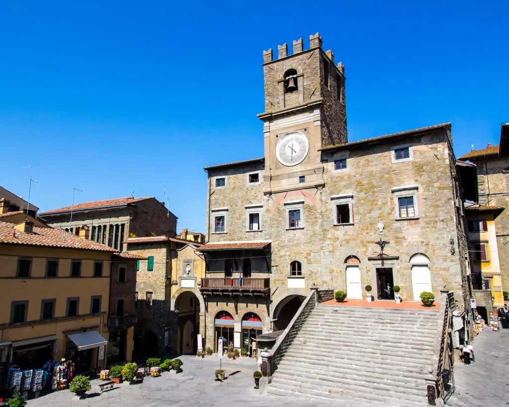 medieval town hall of cortona italy, one of the best small towns in tuscany