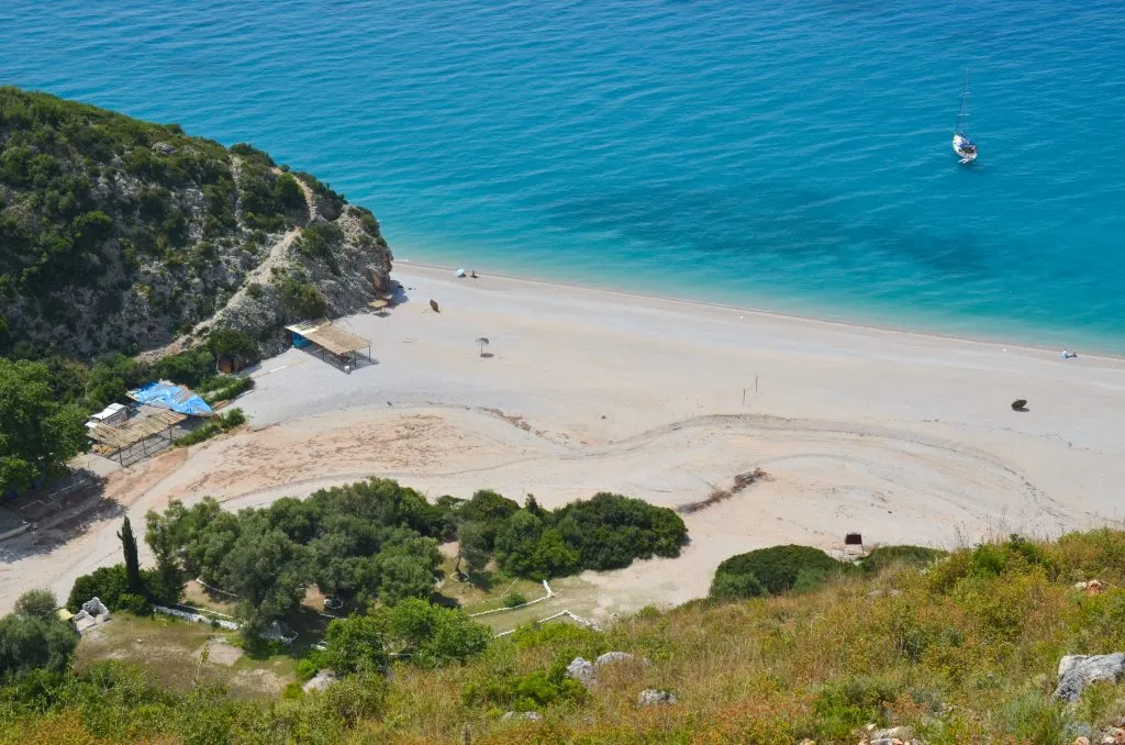 beautiful beach along the albanian rivieria in vlore albania, one of the cheapest places to visit in europe