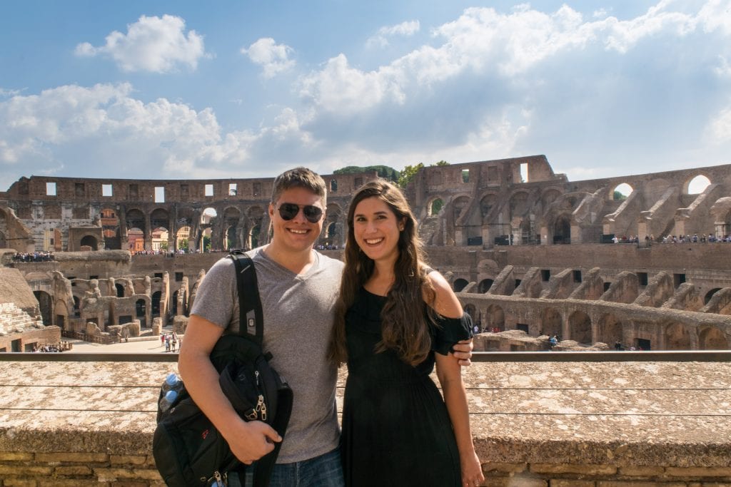 2 Days in Rome: Couple Inside Colosseum