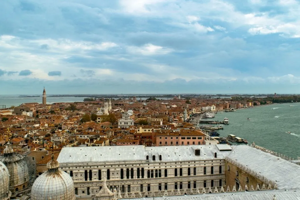 View of Venice from St. Mark's Campanile--if you want to see Venice in a day, consider climbing this tower!