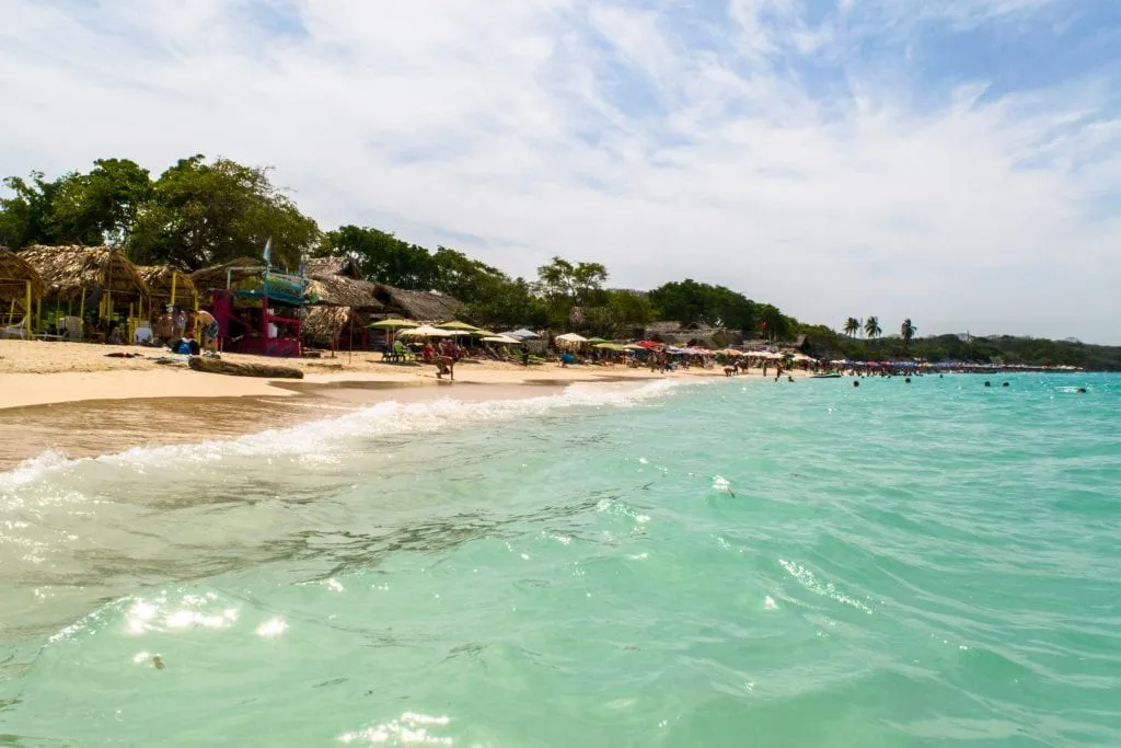 playa blanca cartagena as seen from in the water