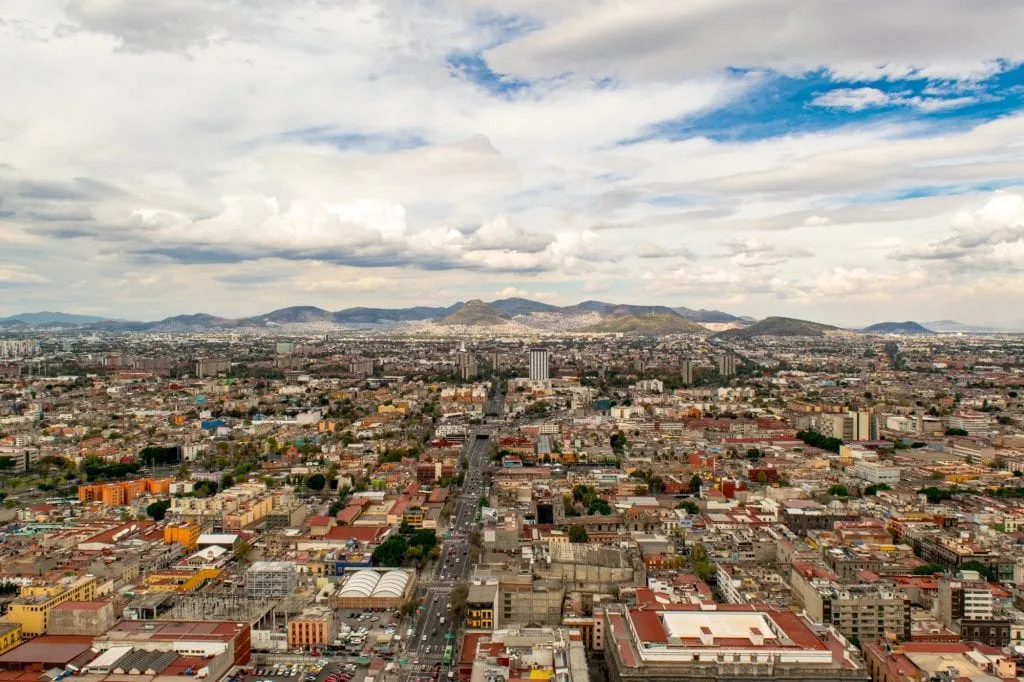 view of mexico city skyline from Torre Latinoamericana