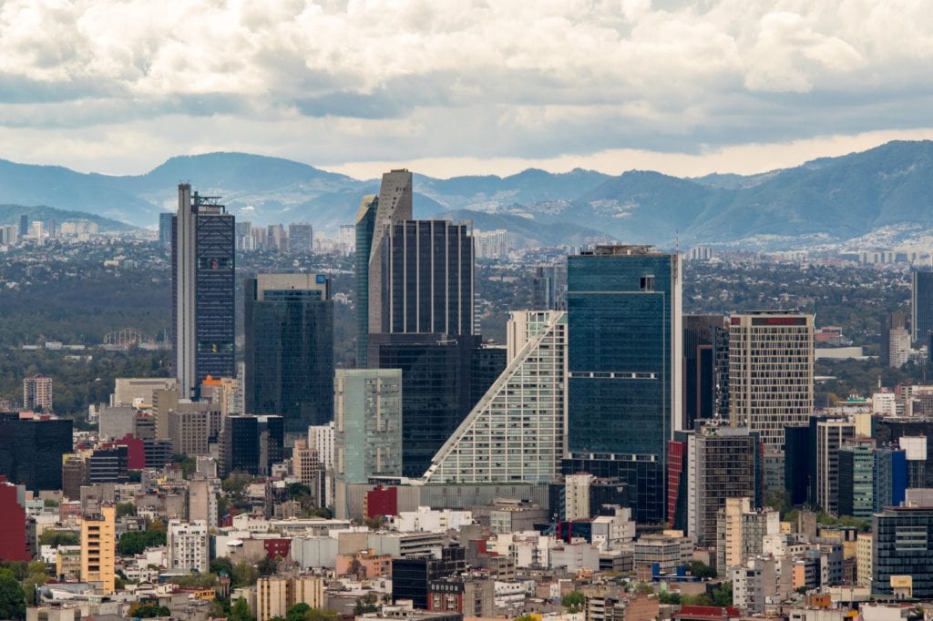 modern skyline of mexico city, a popular view during a mexico city weekend itinerary