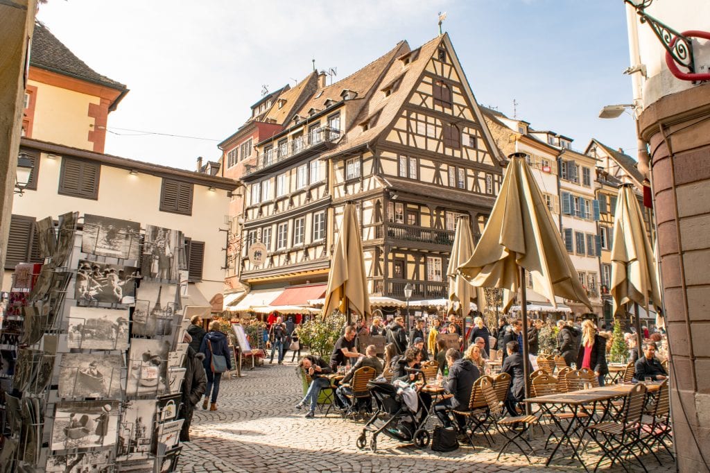One Day in Strasbourg Itinerary: Square with Cafes