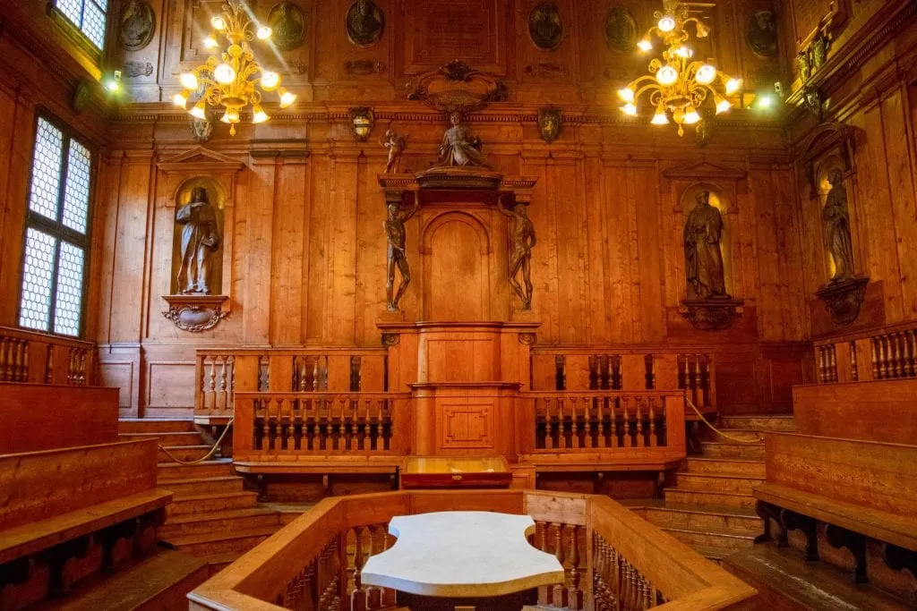 interior of Anatomical Theatre, one of the best things to do with 24 hours in bologna italy