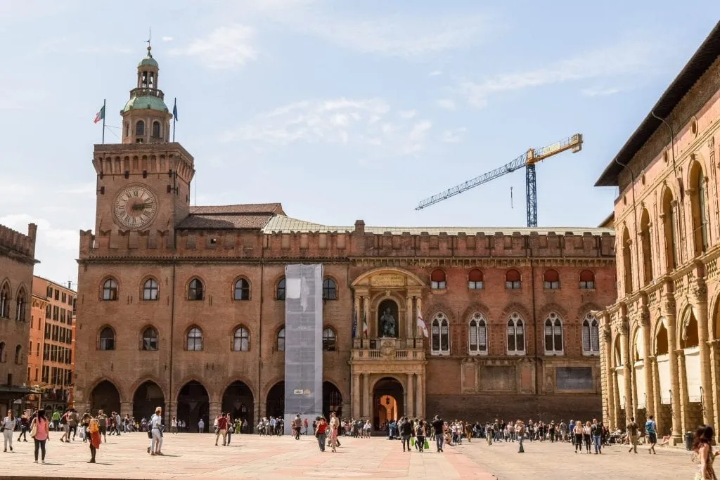 clocktower in piazza maggiore, one of the top things to do bologna italy