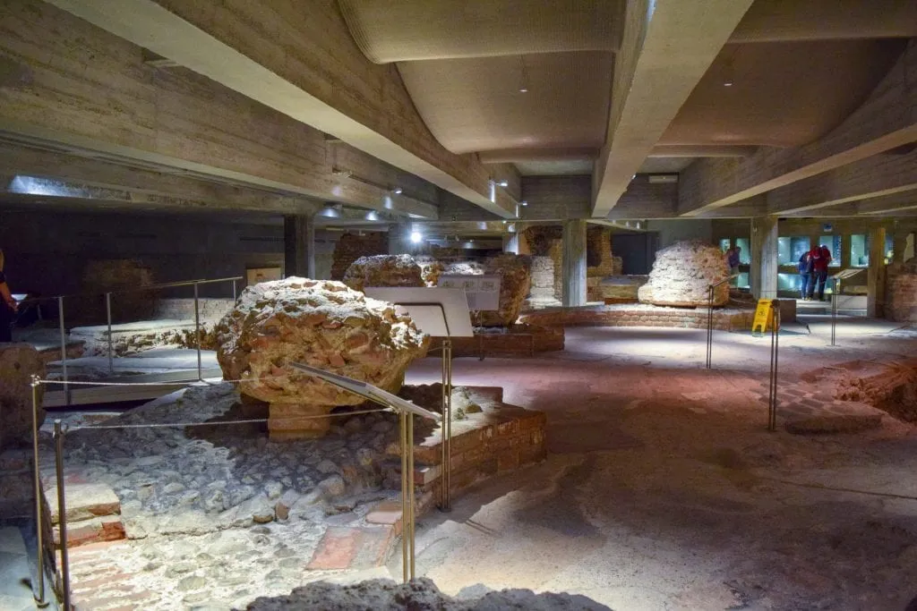 archaeological site underneath the milan duomo, a cool side stop during a one day milan itinerary