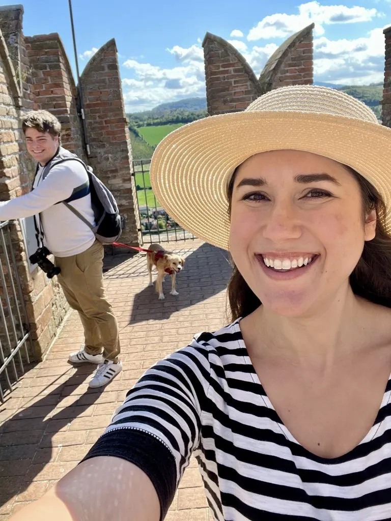 kate storm jeremy storm and ranger storm on top of the rocca viscontea in castell arquato italy