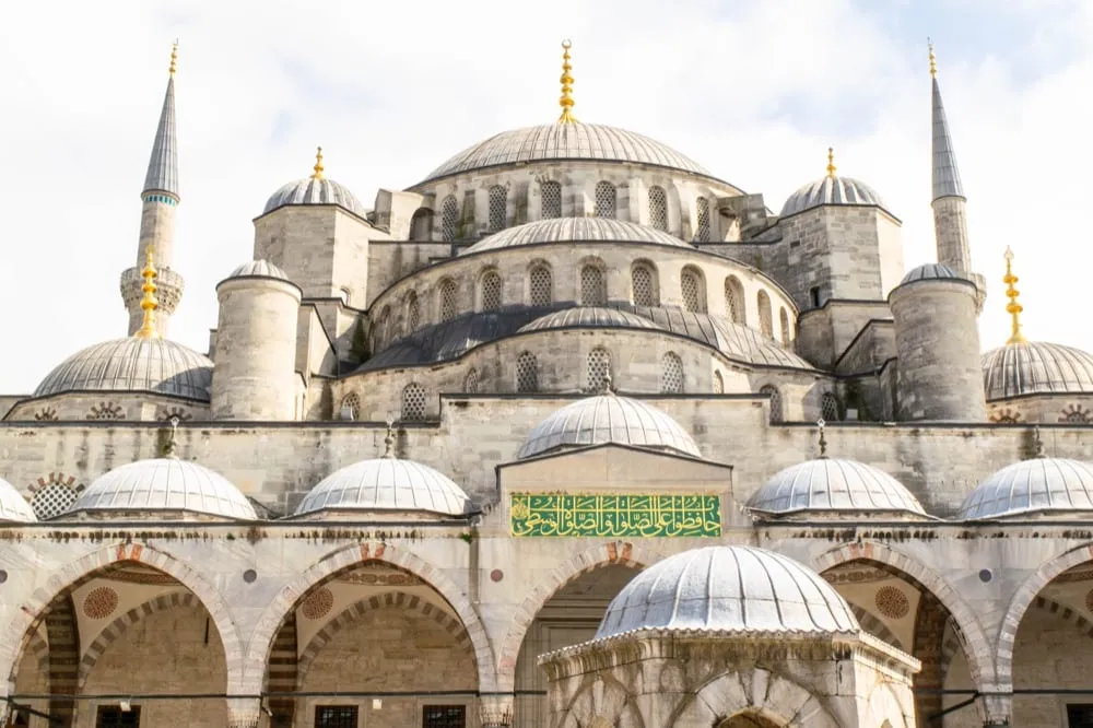 Blue Mosque of Istanbul as seen from below the dome. Istanbul is one of the best European cities to visit.