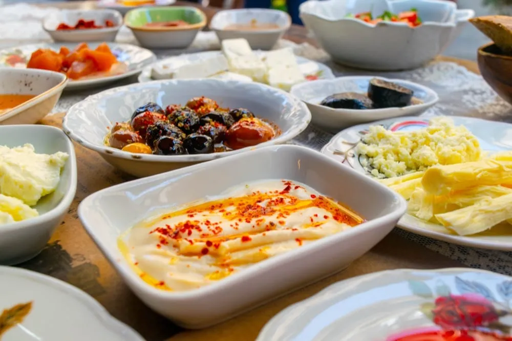 spread of traditional turkish breakfast, one of the best travel experiences in istanbul turkey