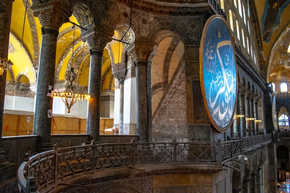 interior of Hagia Sophia, one of the best places to visit on a 2 day istanbul itinerary