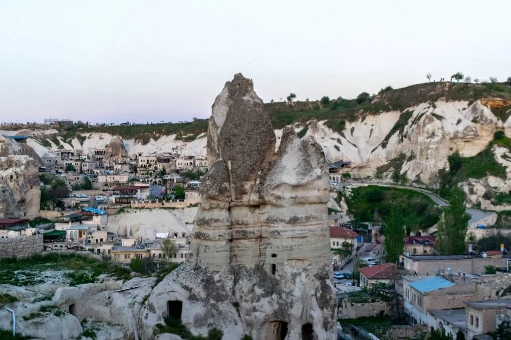 chimneys of cappadocia turkey from above