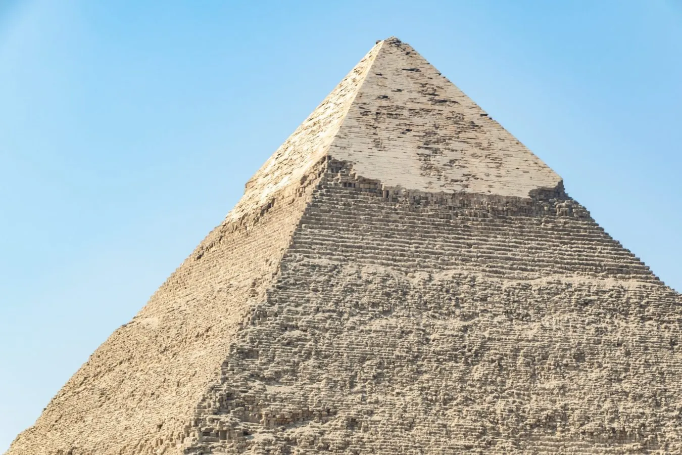 pyramid of giza top as seen during a one day layover in cairo egypt
