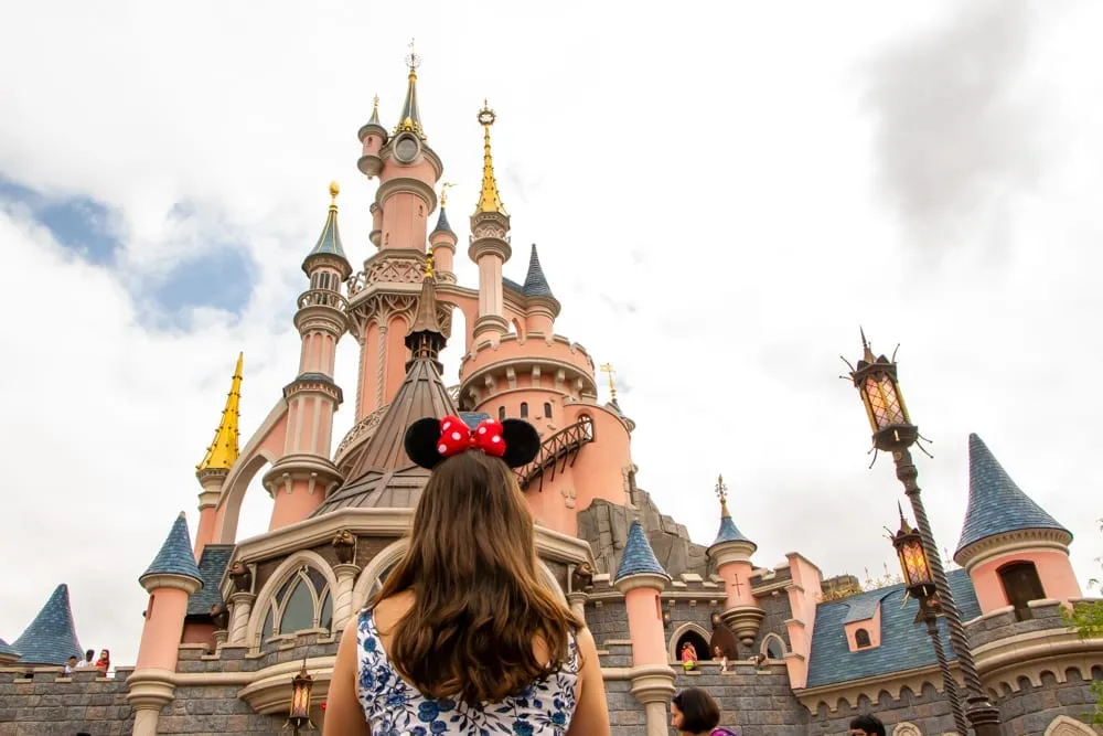 Paris in Winter: Girl with Disneyland Paris Castle