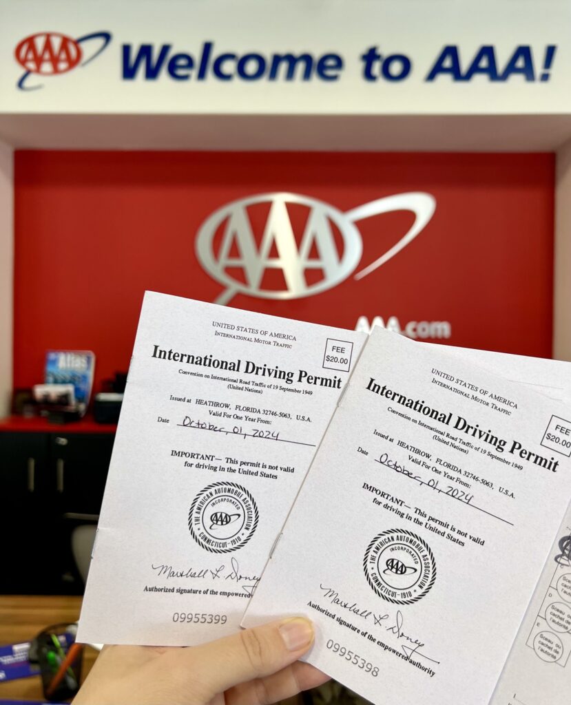 international driving permits photographed inside aaa office