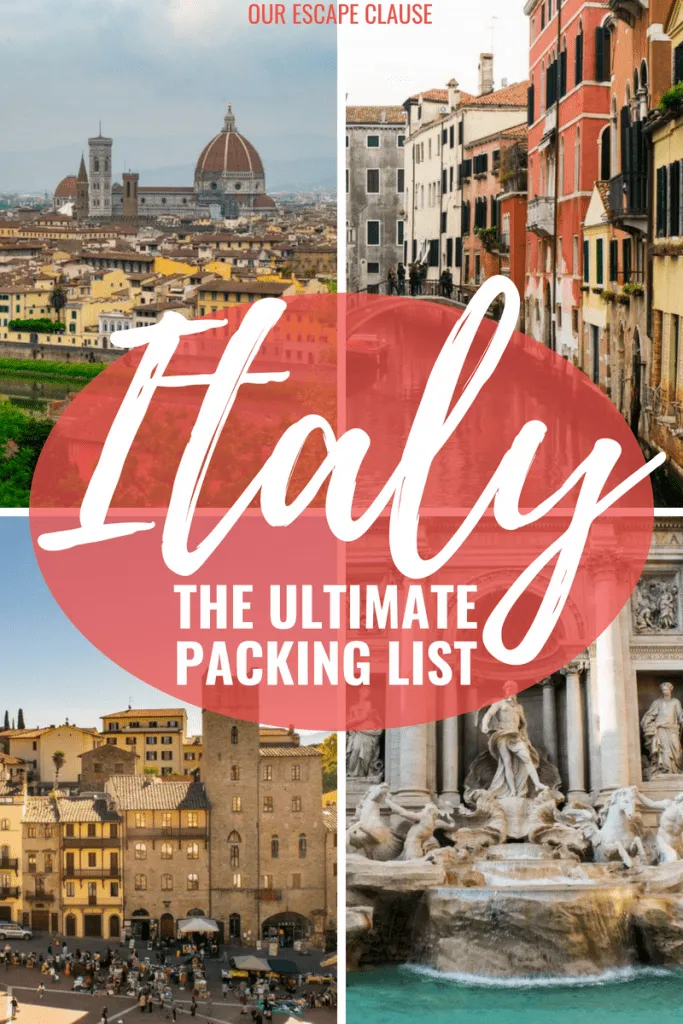 The Ultimate Italy Packing List: everything you need to bring. #italy #packing #packinglist #travel #italypackinglist #pack