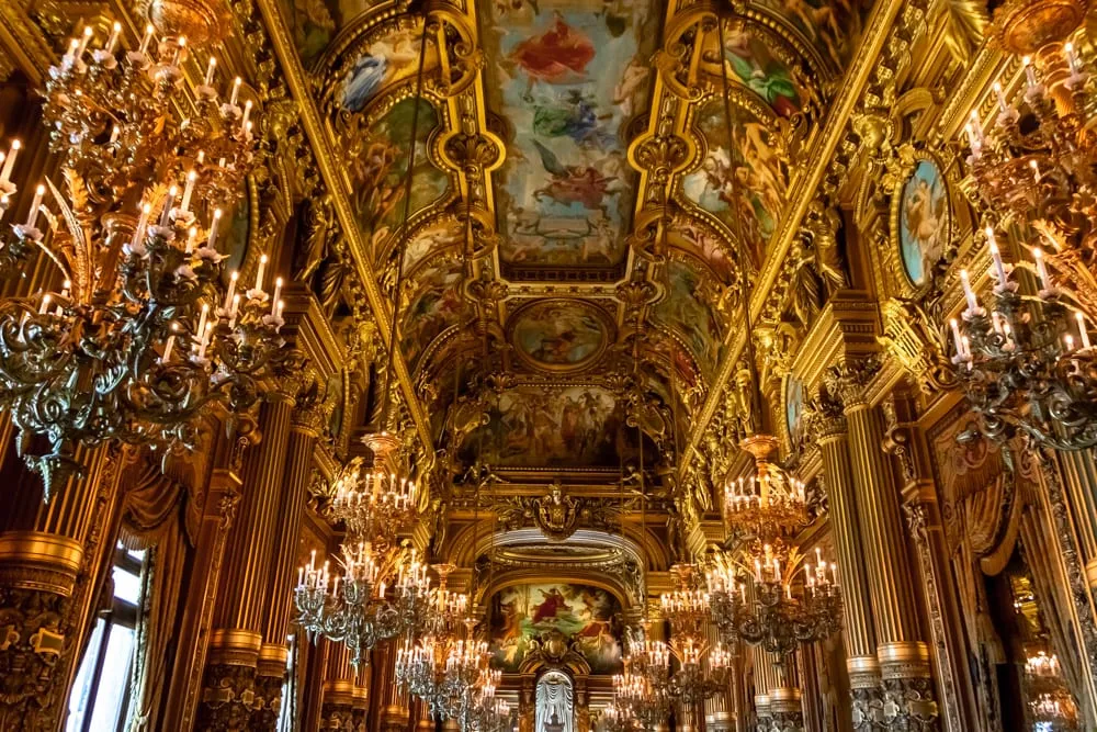 Hall of Mirrors at the Palais Garnier, one of the most instagrammable places in Paris
