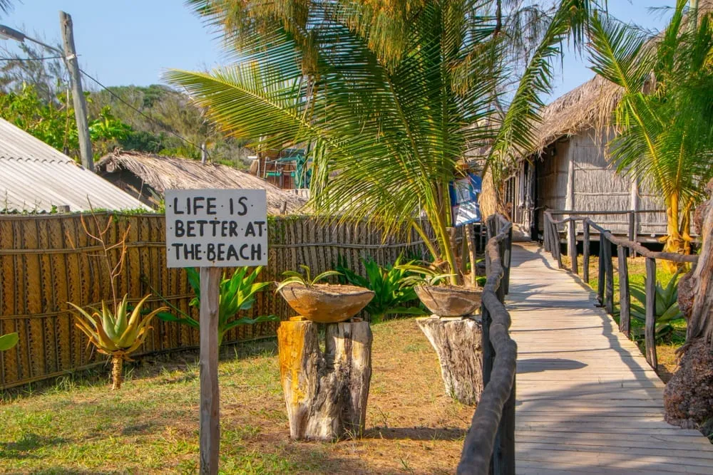 Tofo, Mozambique: Beach Sign