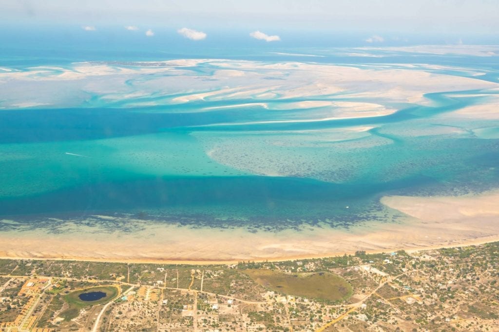 Vilanculos, Mozambique from the plane