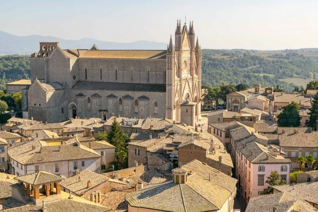 View of Orvieto Duomo as seen from Torre del Moro