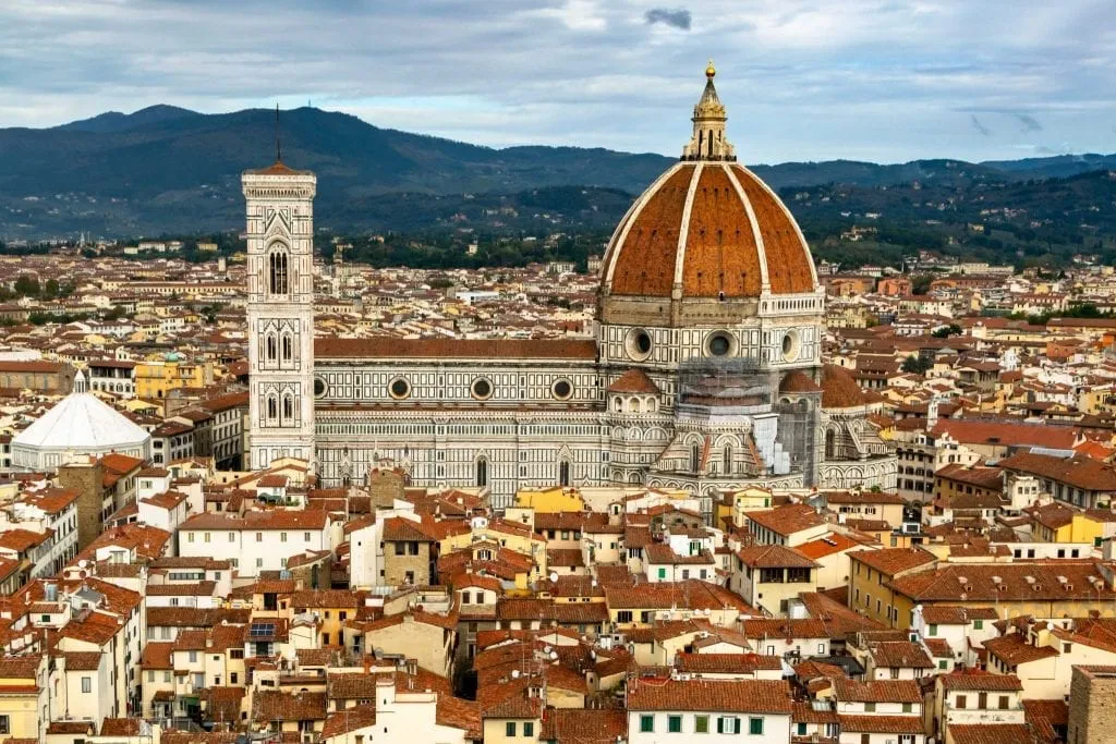 view of florence duomo from the top of the palazzo vecchio