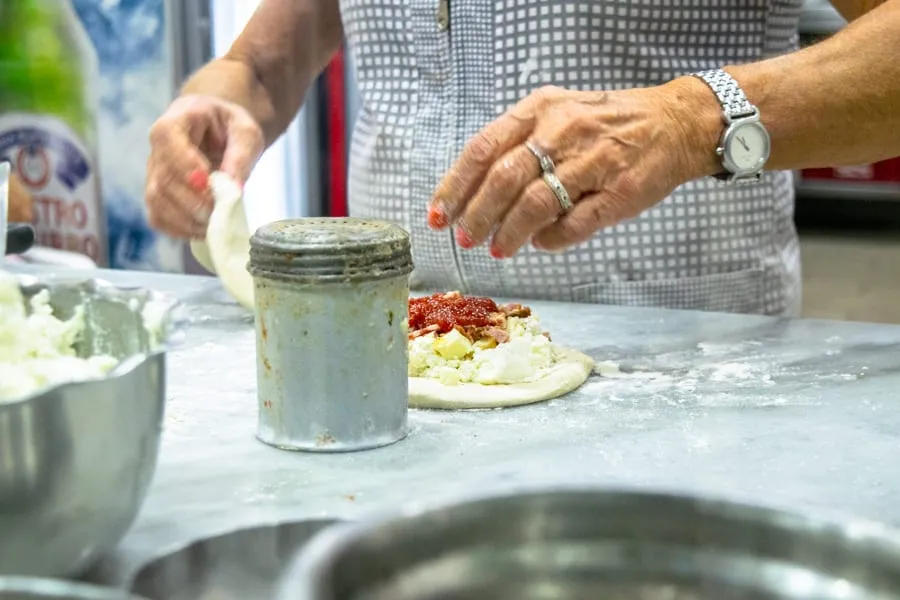 Naples Pizza Tour: fried pizza making at Pizzeria de’ Figliole