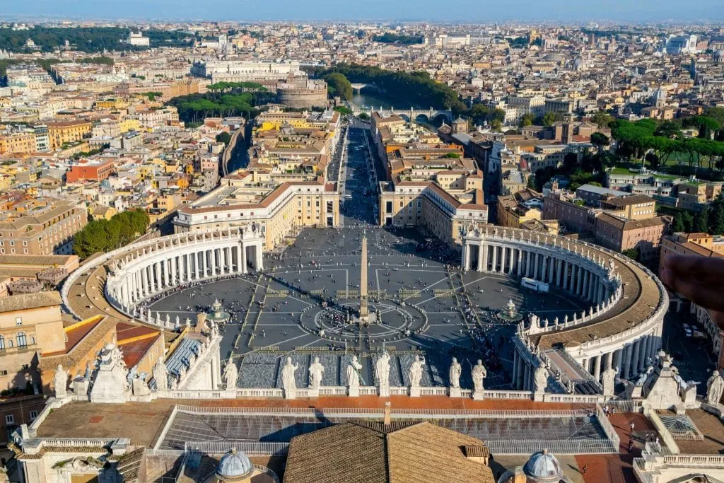 Piazza San Pietro from above, one of the best things to do in rome italy piazzas