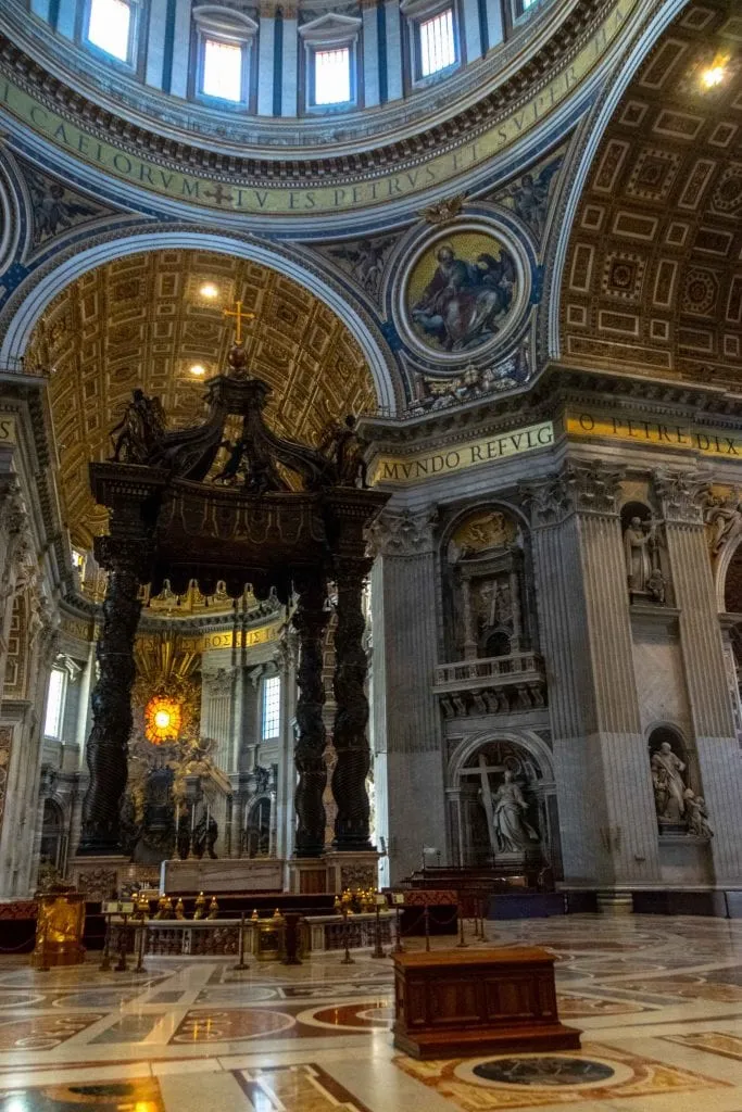 2 Days in Rome Itinerary: Interior of St. Peter's Basilica