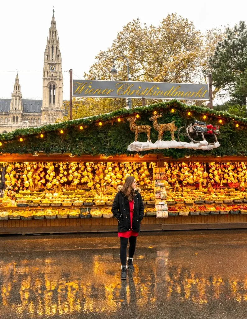 kate storm at one of the best christmas markets austria on a rainy day