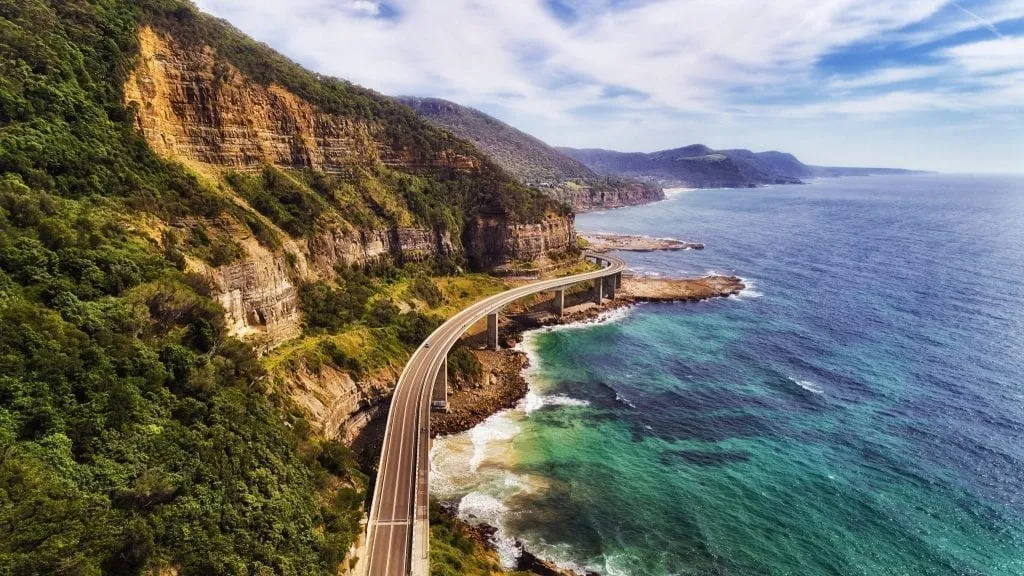 Pacific Coast Highway California shot from above, one of the best romantic vacations for couples in the United States