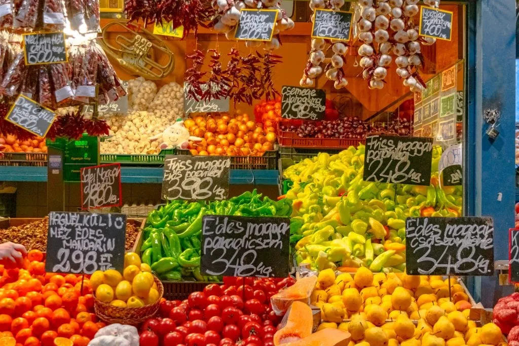 Best Food in Budapest: Fruit Stand at Central Market Hall