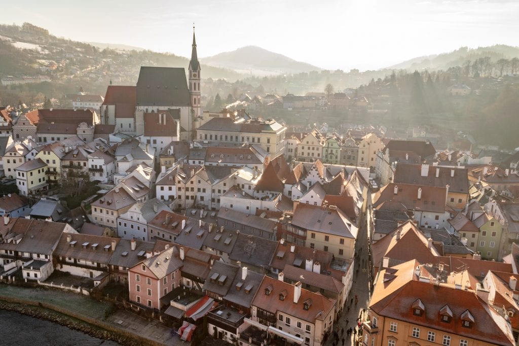 Winter in Český Krumlov: View of the City