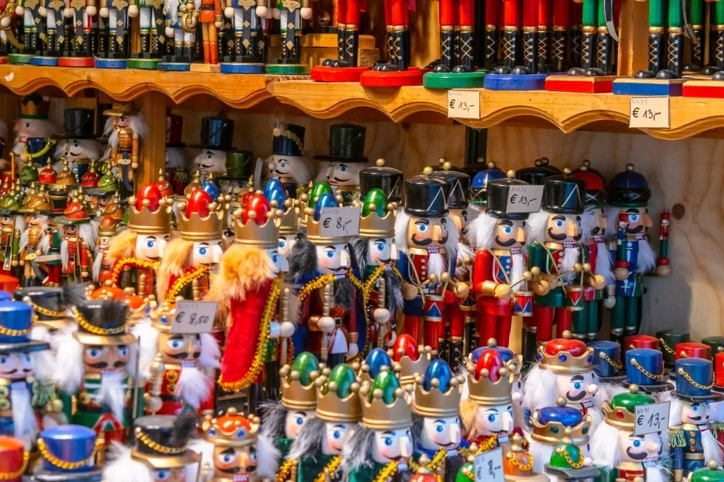 collection of nutcrackers for sale at one of the best christmas markets in austria