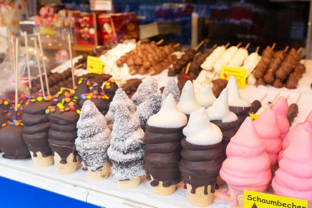 Schaumbecher for sale at an austrian christmas market december