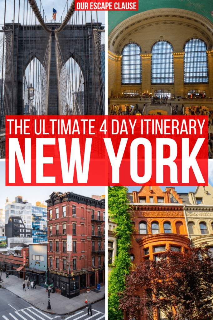 The Ultimate 4 days in New York itinerary: how to see iconic sights, beautiful neighborhoods, and world-class museums... plus where to eat along the way! #newyork #newyorkcity #nyc #manhattan #travel #newyorktravel #newyorkitinerary