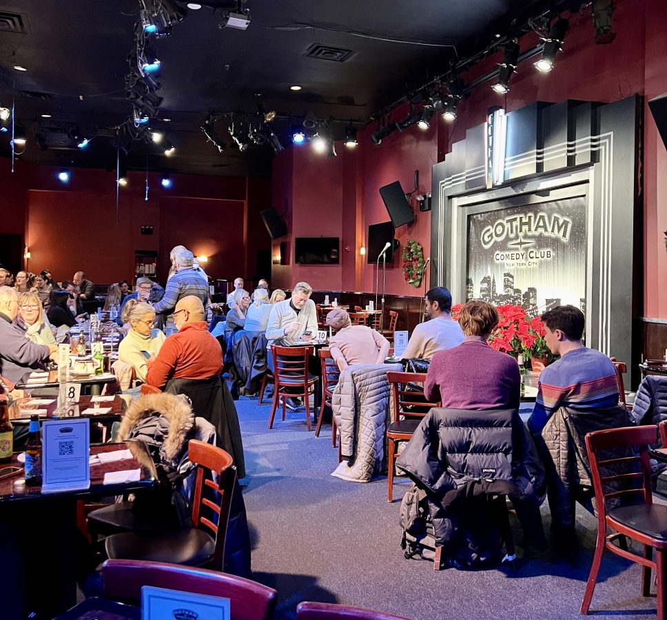 interior of gotham comedy club in new york city before a show