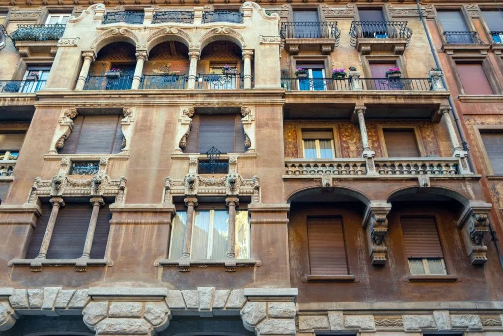 Quartiere Coppedè Details of Building in Rome
