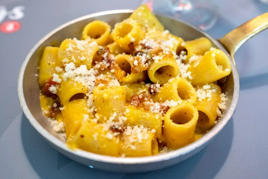 Plate of Pasta Carbonara, an essential part of a 2 day rome itinerary