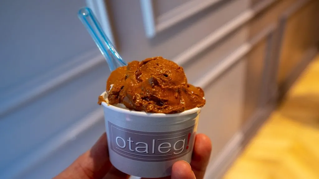 otaleg gelato cup as eaten on a trastevere food tour