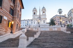 Empty close up of the Spanish Steps in Rome, Rome in a Day