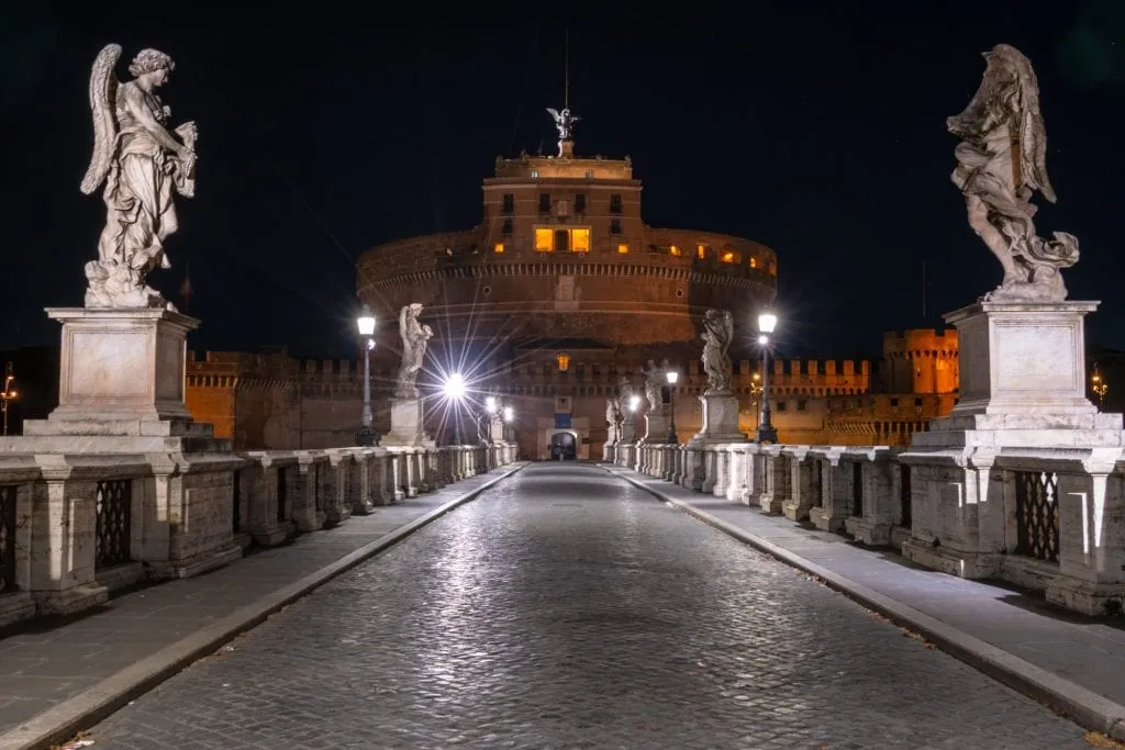 Castel Sant'Angelo with bridge at night, What to Do in Rome at Night