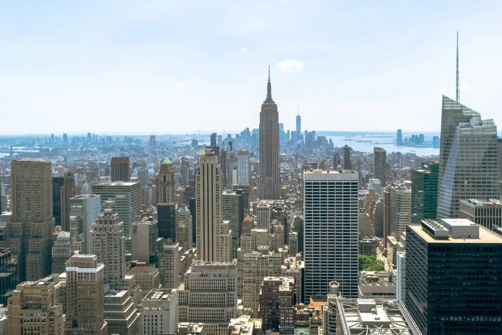 Top of the Rock vs Empire State Building: view of Empire State Building from Top of the Rock Observation Deck