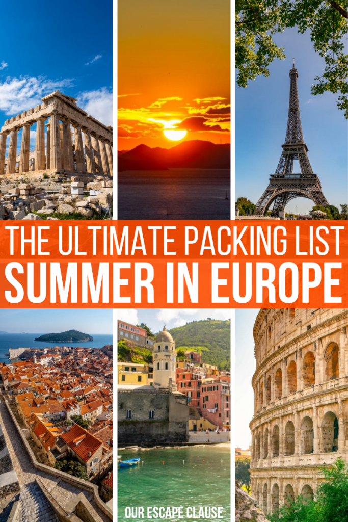  den ultimata packlistan för Europa sommar